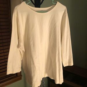 CJ Banks cream 3/4 sleeve knit shirt - size 2X